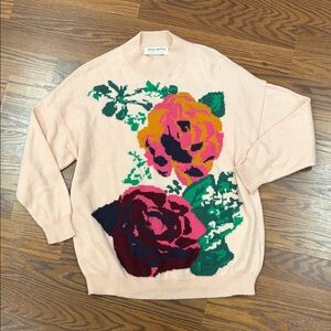 Eterna Floral Crew Neck Sweater - Pink and Green